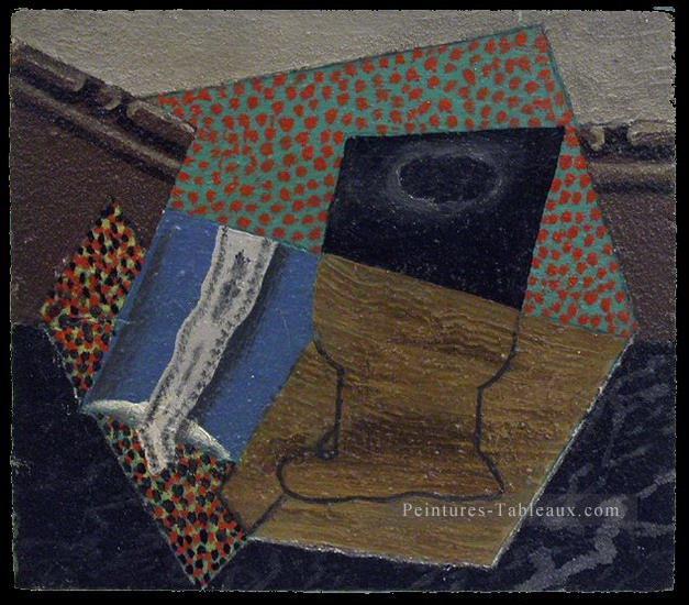 Verre et paquet tabac 1914 cubist Pablo Picasso Peintures à l'huile